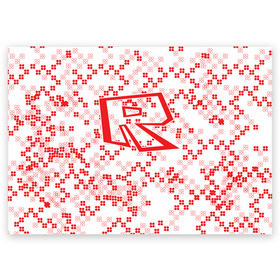 Поздравительная открытка с принтом Roblox в Новосибирске, 100% бумага | плотность бумаги 280 г/м2, матовая, на обратной стороне линовка и место для марки
 | Тематика изображения на принте: dynablocks | roblox | robux | белый | блоки | вселенная | герои | красный | кубики | роблокс | симулятор