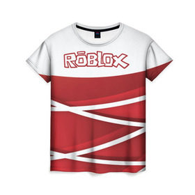 Женская футболка 3D с принтом Роблокс в Новосибирске, 100% полиэфир ( синтетическое хлопкоподобное полотно) | прямой крой, круглый вырез горловины, длина до линии бедер | dynablocks | roblox | robux | белый | блоки | вселенная | герои | красный | кубики | роблокс | симулятор