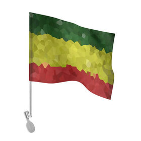 Флаг для автомобиля с принтом Эфиопия в Новосибирске, 100% полиэстер | Размер: 30*21 см | 420 | 4:20 | боб марли | раста | растаман | эвиопия