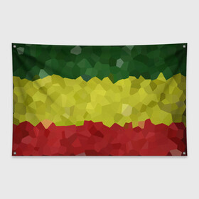 Флаг-баннер с принтом Эфиопия в Новосибирске, 100% полиэстер | размер 67 х 109 см, плотность ткани — 95 г/м2; по краям флага есть четыре люверса для крепления | Тематика изображения на принте: 420 | 4:20 | боб марли | раста | растаман | эвиопия