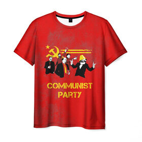 Мужская футболка 3D с принтом Communist party в Новосибирске, 100% полиэфир | прямой крой, круглый вырез горловины, длина до линии бедер | Тематика изображения на принте: вечеринка | звезда | кастро | коммунизм | коммунист | коммунистическая | ленин | мао | маркс | молот | партия | рауль | серп | сталин | тусовка | ульянов | фидель | цзиньпин | цзэдун | энгельс