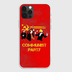 Чехол для iPhone 12 Pro с принтом Communist party в Новосибирске, силикон | область печати: задняя сторона чехла, без боковых панелей | Тематика изображения на принте: вечеринка | звезда | кастро | коммунизм | коммунист | коммунистическая | ленин | мао | маркс | молот | партия | рауль | серп | сталин | тусовка | ульянов | фидель | цзиньпин | цзэдун | энгельс