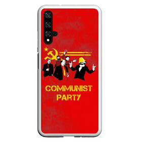 Чехол для Honor 20 с принтом Communist party в Новосибирске, Силикон | Область печати: задняя сторона чехла, без боковых панелей | Тематика изображения на принте: вечеринка | звезда | кастро | коммунизм | коммунист | коммунистическая | ленин | мао | маркс | молот | партия | рауль | серп | сталин | тусовка | ульянов | фидель | цзиньпин | цзэдун | энгельс