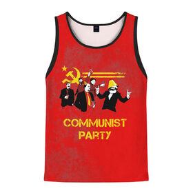 Мужская майка 3D с принтом Communist party в Новосибирске, 100% полиэстер | круглая горловина, приталенный силуэт, длина до линии бедра. Пройма и горловина окантованы тонкой бейкой | Тематика изображения на принте: вечеринка | звезда | кастро | коммунизм | коммунист | коммунистическая | ленин | мао | маркс | молот | партия | рауль | серп | сталин | тусовка | ульянов | фидель | цзиньпин | цзэдун | энгельс