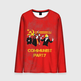 Мужской лонгслив 3D с принтом Communist party в Новосибирске, 100% полиэстер | длинные рукава, круглый вырез горловины, полуприлегающий силуэт | вечеринка | звезда | кастро | коммунизм | коммунист | коммунистическая | ленин | мао | маркс | молот | партия | рауль | серп | сталин | тусовка | ульянов | фидель | цзиньпин | цзэдун | энгельс