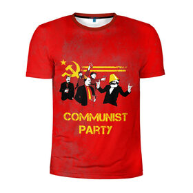 Мужская футболка 3D спортивная с принтом Communist party в Новосибирске, 100% полиэстер с улучшенными характеристиками | приталенный силуэт, круглая горловина, широкие плечи, сужается к линии бедра | вечеринка | звезда | кастро | коммунизм | коммунист | коммунистическая | ленин | мао | маркс | молот | партия | рауль | серп | сталин | тусовка | ульянов | фидель | цзиньпин | цзэдун | энгельс
