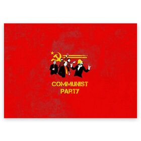 Поздравительная открытка с принтом Communist party в Новосибирске, 100% бумага | плотность бумаги 280 г/м2, матовая, на обратной стороне линовка и место для марки
 | Тематика изображения на принте: вечеринка | звезда | кастро | коммунизм | коммунист | коммунистическая | ленин | мао | маркс | молот | партия | рауль | серп | сталин | тусовка | ульянов | фидель | цзиньпин | цзэдун | энгельс