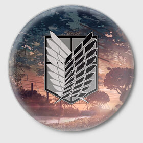 Значок с принтом Атака Титанов в Новосибирске,  металл | круглая форма, металлическая застежка в виде булавки | 