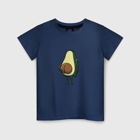 Детская футболка хлопок с принтом Авокадо в Новосибирске, 100% хлопок | круглый вырез горловины, полуприлегающий силуэт, длина до линии бедер | косточка | овощ | попка | фрукт