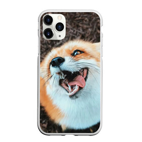 Чехол для iPhone 11 Pro Max матовый с принтом Довольная лиса в Новосибирске, Силикон |  | Тематика изображения на принте: голова | животные | лиса | мордочка | пасть | природа | рыжая | язык