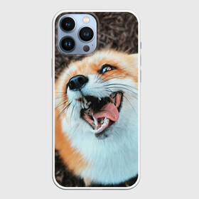 Чехол для iPhone 13 Pro Max с принтом Довольная лиса в Новосибирске,  |  | Тематика изображения на принте: голова | животные | лиса | мордочка | пасть | природа | рыжая | язык