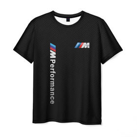 Мужская футболка 3D с принтом BMW M PERFORMANCE в Новосибирске, 100% полиэфир | прямой крой, круглый вырез горловины, длина до линии бедер | auto | bmw | bmw performance | carbon | motorsport | sport | texture | авто | автомобиль | автомобильные | бмв | бренд | карбон | марка | машины | моторспорт | спорт | текстура