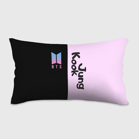 Подушка 3D антистресс с принтом BTS Jung Kook в Новосибирске, наволочка — 100% полиэстер, наполнитель — вспененный полистирол | состоит из подушки и наволочки на молнии | bts | jung kook | бтс | группа | корейская | музыка | розовый | цветы | черный