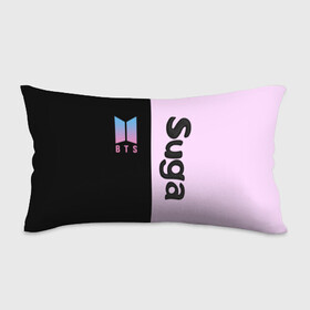 Подушка 3D антистресс с принтом BTS Suga в Новосибирске, наволочка — 100% полиэстер, наполнитель — вспененный полистирол | состоит из подушки и наволочки на молнии | bts | suga | бтс | группа | корейская | музыка | розовый | цветы | черный