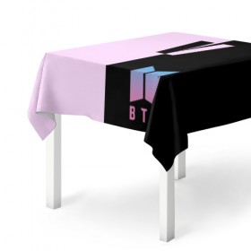 Скатерть 3D с принтом BTS V в Новосибирске, 100% полиэстер (ткань не мнется и не растягивается) | Размер: 150*150 см | bts | бтс | группа | корейская | музыка | розовый | цветы | черный