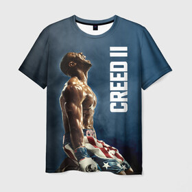 Мужская футболка 3D с принтом Creed 2 в Новосибирске, 100% полиэфир | прямой крой, круглый вырез горловины, длина до линии бедер | creed | jordan | lundgren | stallone | бальбоа | бокс | джордан | крид | лундгрен | ринг | рокки | сильвестр | сталлоне