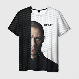 Мужская футболка 3D с принтом Сплит в Новосибирске, 100% полиэфир | прямой крой, круглый вырез горловины, длина до линии бедер | split | кино | макэвой | неуязвимый | сплит | стекло | триллер | фильм | шьямалан