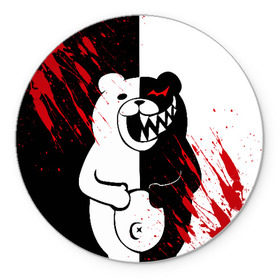 Коврик круглый с принтом MONOKUMA в Новосибирске, резина и полиэстер | круглая форма, изображение наносится на всю лицевую часть | ahegao | anime | bear | blood | danganronpa | derector | despair | girls | happy | havoc | manga | monokuma | panda | red | robot | trigger | ultra | аниме | ахегао | директор | кровь | манга | медведь | монокума | панда | робот