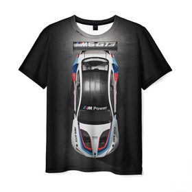 Мужская футболка 3D с принтом BMW M Power в Новосибирске, 100% полиэфир | прямой крой, круглый вырез горловины, длина до линии бедер | Тематика изображения на принте: bmw | car | motorsport | race | sports car | street racing | автомобиль | автоспорт | бмв | гонка | спорткар