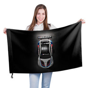 Флаг 3D с принтом BMW M Power в Новосибирске, 100% полиэстер | плотность ткани — 95 г/м2, размер — 67 х 109 см. Принт наносится с одной стороны | bmw | car | motorsport | race | sports car | street racing | автомобиль | автоспорт | бмв | гонка | спорткар
