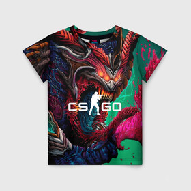 Детская футболка 3D с принтом CS GO  hyper beast skin в Новосибирске, 100% гипоаллергенный полиэфир | прямой крой, круглый вырез горловины, длина до линии бедер, чуть спущенное плечо, ткань немного тянется | Тематика изображения на принте: beast | counterstike | csgo | hyper | hyperbeast | m4a1s | steam | винтовка | контра | кс | ксго | шмотки