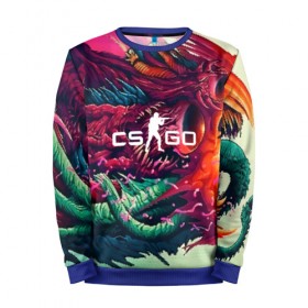 Мужской свитшот 3D с принтом CS GO hyper beast skin в Новосибирске, 100% полиэстер с мягким внутренним слоем | круглый вырез горловины, мягкая резинка на манжетах и поясе, свободная посадка по фигуре | beast | counterstike | csgo | hyper | hyperbeast | m4a1s | steam | винтовка | контра | кс | ксго | шмотки