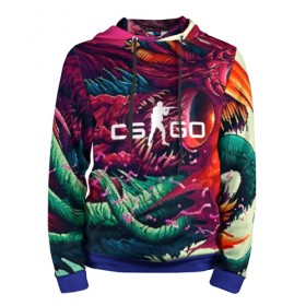 Мужская толстовка 3D с принтом CS GO hyper beast skin в Новосибирске, 100% полиэстер | двухслойный капюшон со шнурком для регулировки, мягкие манжеты на рукавах и по низу толстовки, спереди карман-кенгуру с мягким внутренним слоем. | Тематика изображения на принте: beast | counterstike | csgo | hyper | hyperbeast | m4a1s | steam | винтовка | контра | кс | ксго | шмотки