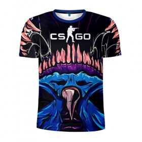 Мужская футболка 3D спортивная с принтом CS GO hyper beast skin в Новосибирске, 100% полиэстер с улучшенными характеристиками | приталенный силуэт, круглая горловина, широкие плечи, сужается к линии бедра | 