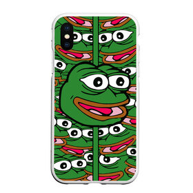 Чехол для iPhone XS Max матовый с принтом Good Sad frog в Новосибирске, Силикон | Область печати: задняя сторона чехла, без боковых панелей | bad | dab | frog | good | kek | pepe | sad | кек | лягушка | мем | мемы | пепе | со смыслом | фрог