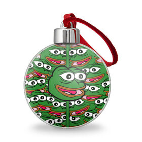 Ёлочный шар с принтом Good / Sad frog в Новосибирске, Пластик | Диаметр: 77 мм | bad | dab | frog | good | kek | pepe | sad | кек | лягушка | мем | мемы | пепе | со смыслом | фрог