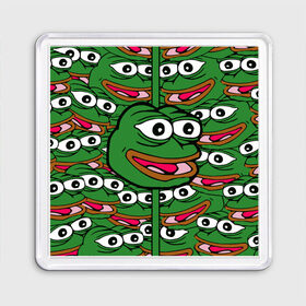 Магнит 55*55 с принтом Good / Sad frog в Новосибирске, Пластик | Размер: 65*65 мм; Размер печати: 55*55 мм | Тематика изображения на принте: bad | dab | frog | good | kek | pepe | sad | кек | лягушка | мем | мемы | пепе | со смыслом | фрог