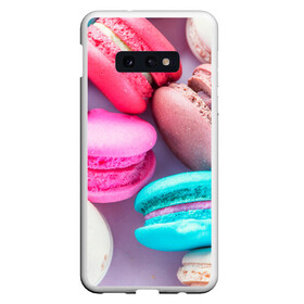 Чехол для Samsung S10E с принтом Macaroons в Новосибирске, Силикон | Область печати: задняя сторона чехла, без боковых панелей | almond | cookie | dessert | food | macaroons | maccarone | maccherone | десерт | еда | макарон | макарони | макароны | макарун | макаруны | миндаль | миндальный | орех | печенье | сладкое | сладости