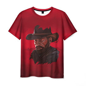 Мужская футболка 3D с принтом Red Dead Redemption в Новосибирске, 100% полиэфир | прямой крой, круглый вырез горловины, длина до линии бедер | Тематика изображения на принте: dead | gamer | john | marston | rdr | red | redemption | rockstar | shooter | western | вестерн | джон | марстон | шутер