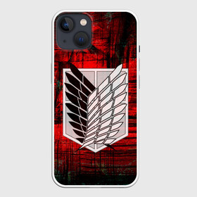 Чехол для iPhone 13 с принтом АТАКА ТИТАНОВ. Красные скалы в Новосибирске,  |  | art | attack on titan | eren yeager | hajime isayama | shingeki no kyojin | атака титанов | безумие | военная форма | выпученные глаза | клинки | кровь | сражение | ярость