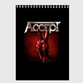 Скетчбук с принтом Accept в Новосибирске, 100% бумага
 | 48 листов, плотность листов — 100 г/м2, плотность картонной обложки — 250 г/м2. Листы скреплены сверху удобной пружинной спиралью | accept | heavy metal | power metal | группы | метал | музыка | пауэр метал | рок | хэви метал