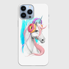 Чехол для iPhone 13 Pro Max с принтом Music Unicorn Art в Новосибирске,  |  | волшебный | единорог | единорожик | единорожка | магия | музыка | пончик | пончики