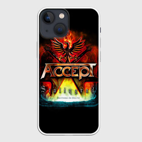 Чехол для iPhone 13 mini с принтом Accept в Новосибирске,  |  | accept | heavy metal | power metal | группы | метал | музыка | пауэр метал | рок | хэви метал