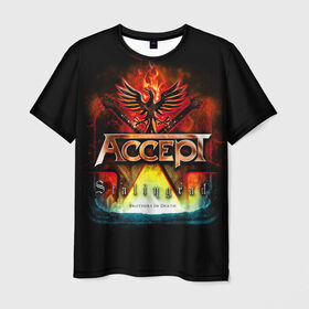 Мужская футболка 3D с принтом Accept в Новосибирске, 100% полиэфир | прямой крой, круглый вырез горловины, длина до линии бедер | accept | heavy metal | power metal | группы | метал | музыка | пауэр метал | рок | хэви метал