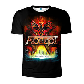Мужская футболка 3D спортивная с принтом Accept в Новосибирске, 100% полиэстер с улучшенными характеристиками | приталенный силуэт, круглая горловина, широкие плечи, сужается к линии бедра | accept | heavy metal | power metal | группы | метал | музыка | пауэр метал | рок | хэви метал