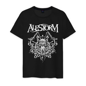 Мужская футболка хлопок с принтом Alestorm в Новосибирске, 100% хлопок | прямой крой, круглый вырез горловины, длина до линии бедер, слегка спущенное плечо. | alestorm | metal | группы | метал | музыка | пауэр метал | рок | фолк метал | хэви метал