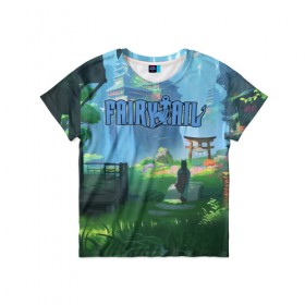 Детская футболка 3D с принтом Fairy Tail в Новосибирске, 100% гипоаллергенный полиэфир | прямой крой, круглый вырез горловины, длина до линии бедер, чуть спущенное плечо, ткань немного тянется | fairy | tail | драгнил | дракон | зереф | люси | маг | манга | нацу | феникс | фиор | хартфилия | хвост феи | хэппи
