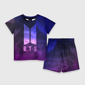 Детский костюм с шортами 3D с принтом BTS LOVE YOURSELF в Новосибирске,  |  | bangtan boys | bt21 | bts | bts army | bts stickers | j hope | jimin | jin | jungkook | k pop | rap monster | rapmon | suga | v | бтс | корея | стикеры bts