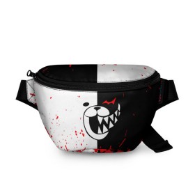 Поясная сумка 3D с принтом MONOKUMA Blood в Новосибирске, 100% полиэстер | плотная ткань, ремень с регулируемой длиной, внутри несколько карманов для мелочей, основное отделение и карман с обратной стороны сумки застегиваются на молнию | ahegao | anime | bear | blood | danganronpa | derector | despair | girls | happy | havoc | manga | monokuma | panda | red | robot | trigger | ultra | аниме | ахегао | директор | кровь | манга | медведь | монокума | панда | робот