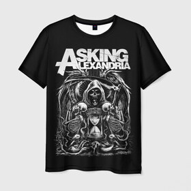 Мужская футболка 3D с принтом Asking Alexandria в Новосибирске, 100% полиэфир | прямой крой, круглый вырез горловины, длина до линии бедер | Тематика изображения на принте: asking alexandria | аскинг александриа | группы | метал | музыка | рок | хэви метал | электроникор