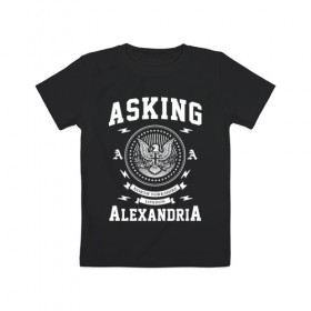 Детская футболка хлопок с принтом Asking Alexandria в Новосибирске, 100% хлопок | круглый вырез горловины, полуприлегающий силуэт, длина до линии бедер | asking alexandria | аскинг александриа | группы | метал | музыка | рок | хэви метал | электроникор