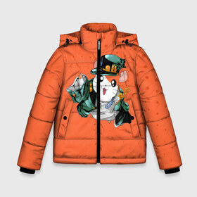 Зимняя куртка для мальчиков 3D с принтом JOJO Bizzare Adventure в Новосибирске, ткань верха — 100% полиэстер; подклад — 100% полиэстер, утеплитель — 100% полиэстер | длина ниже бедра, удлиненная спинка, воротник стойка и отстегивающийся капюшон. Есть боковые карманы с листочкой на кнопках, утяжки по низу изделия и внутренний карман на молнии. 

Предусмотрены светоотражающий принт на спинке, радужный светоотражающий элемент на пуллере молнии и на резинке для утяжки | adventure | anime | bizzare | jo jo | jojo | logo | manga | аниме | араки | ахегао | джо | джо джо | джоджо | жижа | жожа | жожо | йойо | лого | манга | мульт | мультфильм | отаку | сериал | символ | хирохико | юри | яой