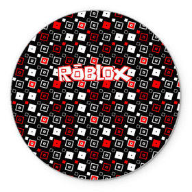 Коврик круглый с принтом Roblox в Новосибирске, резина и полиэстер | круглая форма, изображение наносится на всю лицевую часть | game | gamer | logo | roblox | игры | логотип | роблокс