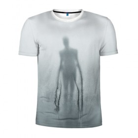 Мужская футболка 3D спортивная с принтом Slender в Новосибирске, 100% полиэстер с улучшенными характеристиками | приталенный силуэт, круглая горловина, широкие плечи, сужается к линии бедра | slender | slenderman | кино | слендер | слендр | слэндр | тонкий | тощий | ужасы