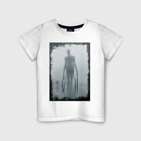 Детская футболка хлопок с принтом Slender в Новосибирске, 100% хлопок | круглый вырез горловины, полуприлегающий силуэт, длина до линии бедер | slender | slenderman | кино | слендер | слендр | слэндр | тонкий | тощий | ужасы