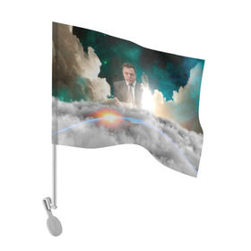 Флаг для автомобиля с принтом Elon Musk Thinker (Илон Маск) в Новосибирске, 100% полиэстер | Размер: 30*21 см | elon musk | space | space x | tesla | дым | илон маск | инопланетяне | космос | личность | мыслитель | облака | планета | ракета | спейс | тесла | философ | шаттл